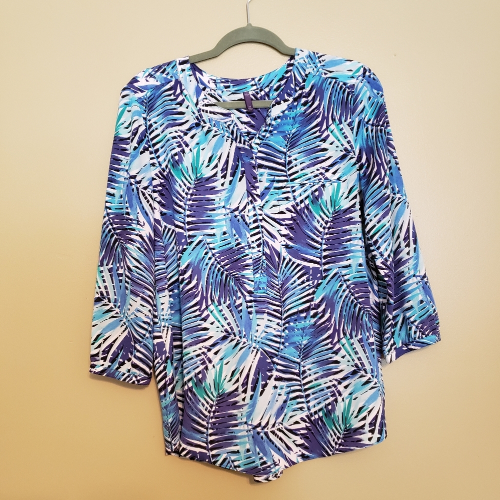 NYDJ Henley Blouse, Size Medium